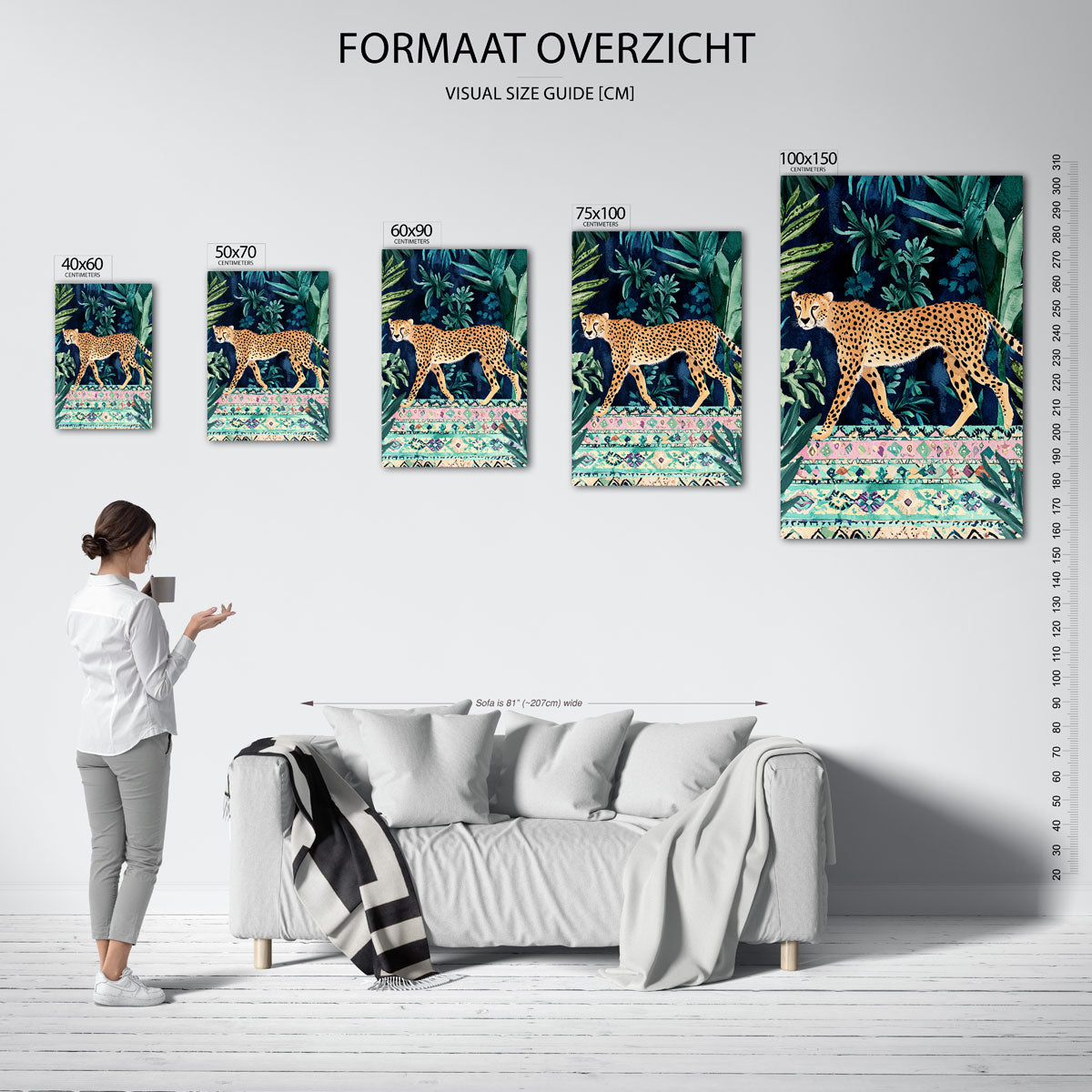 Jungle cheetah wandeling Kunstwerk