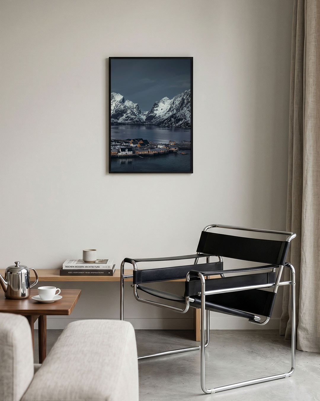 Bergen en dorp Poster