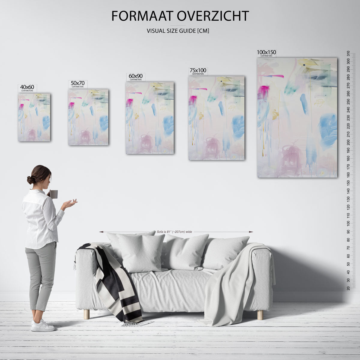 Kleurrijke vegen Kunstwerk
