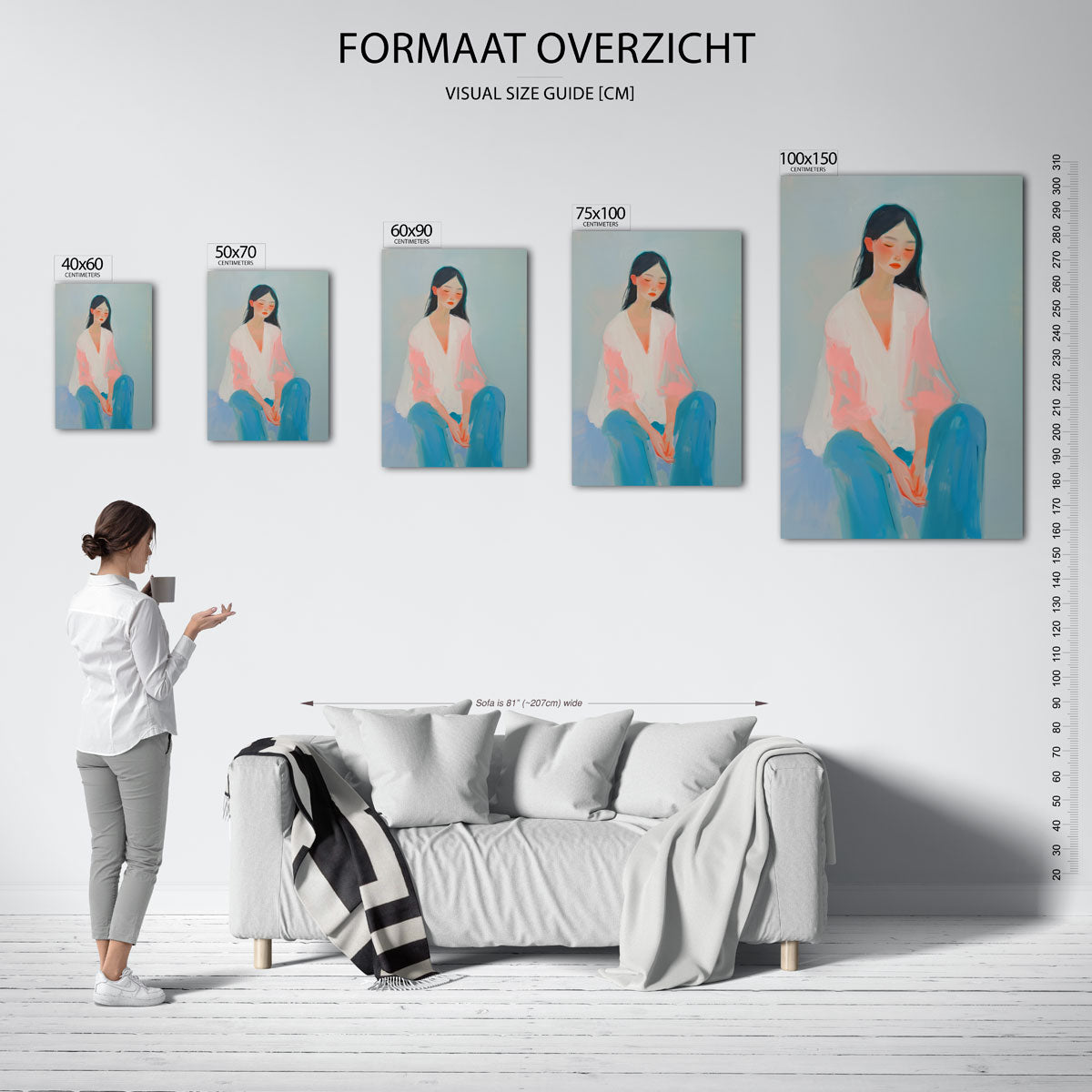 Dromerige vrouw Kunstwerk