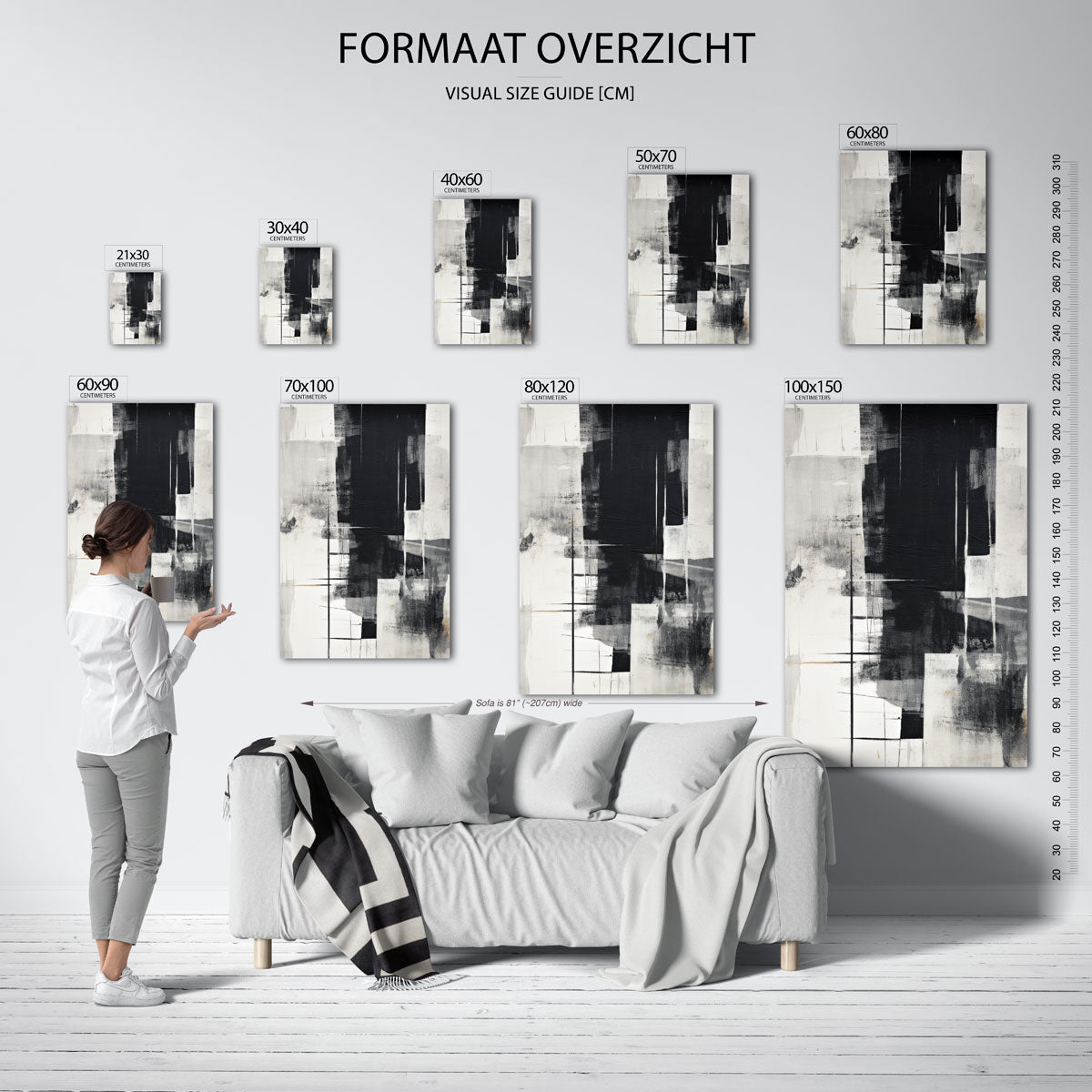 Abstracte zwart wit Poster