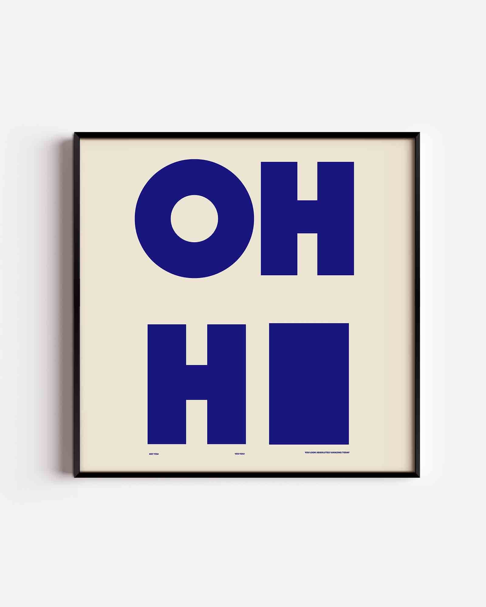 Grote blauwe letters Poster