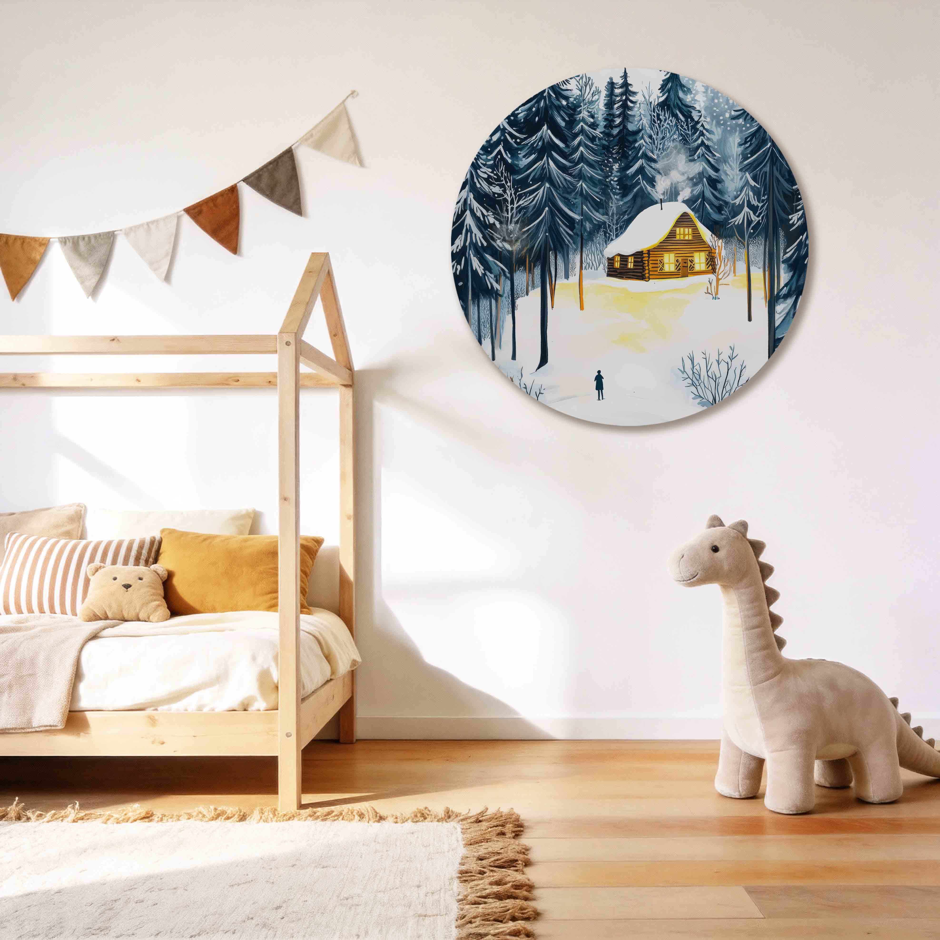 Winterlandschap met huis Muurcirkel