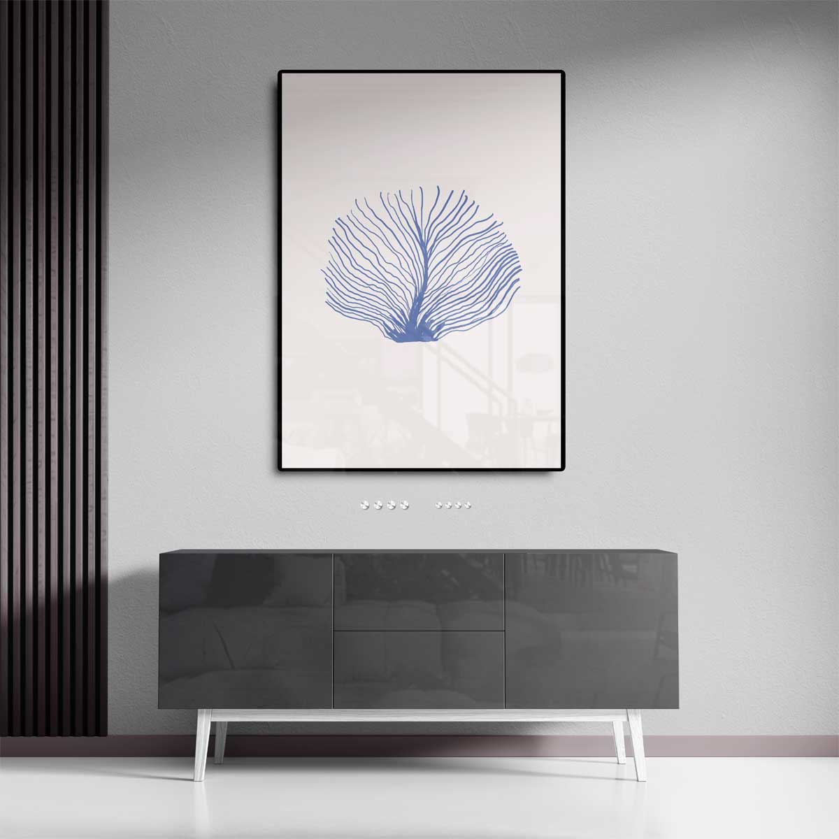 Abstracte Zeewaaiers Blauw Kunstwerk-canvas-dibond-plexiglas-wanddecoratie-WallArtistic
