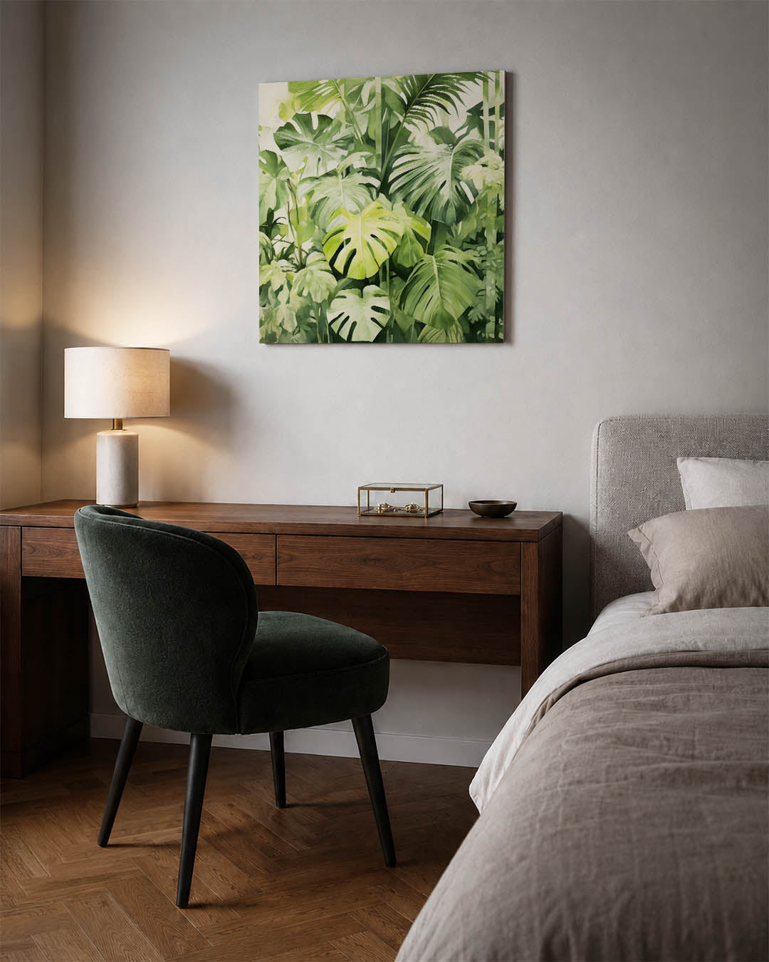 Groene bladeren compositie Kunstwerk