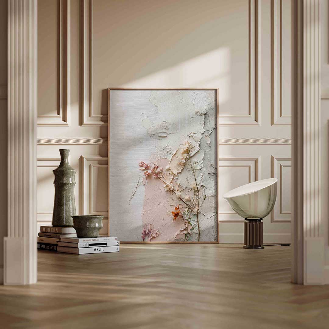 Gedroogde bloemen en textuur Poster