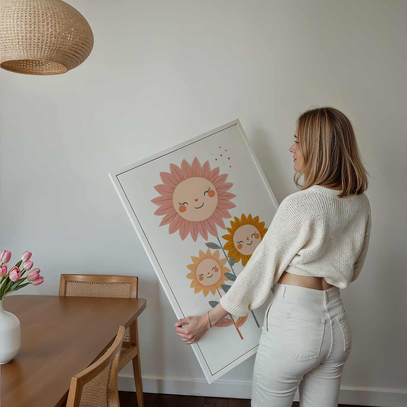 Vrolijke Bloemenfamilie Poster-WallArtistic