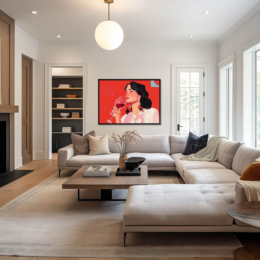 Vrouw met wijnglas Kunstwerk