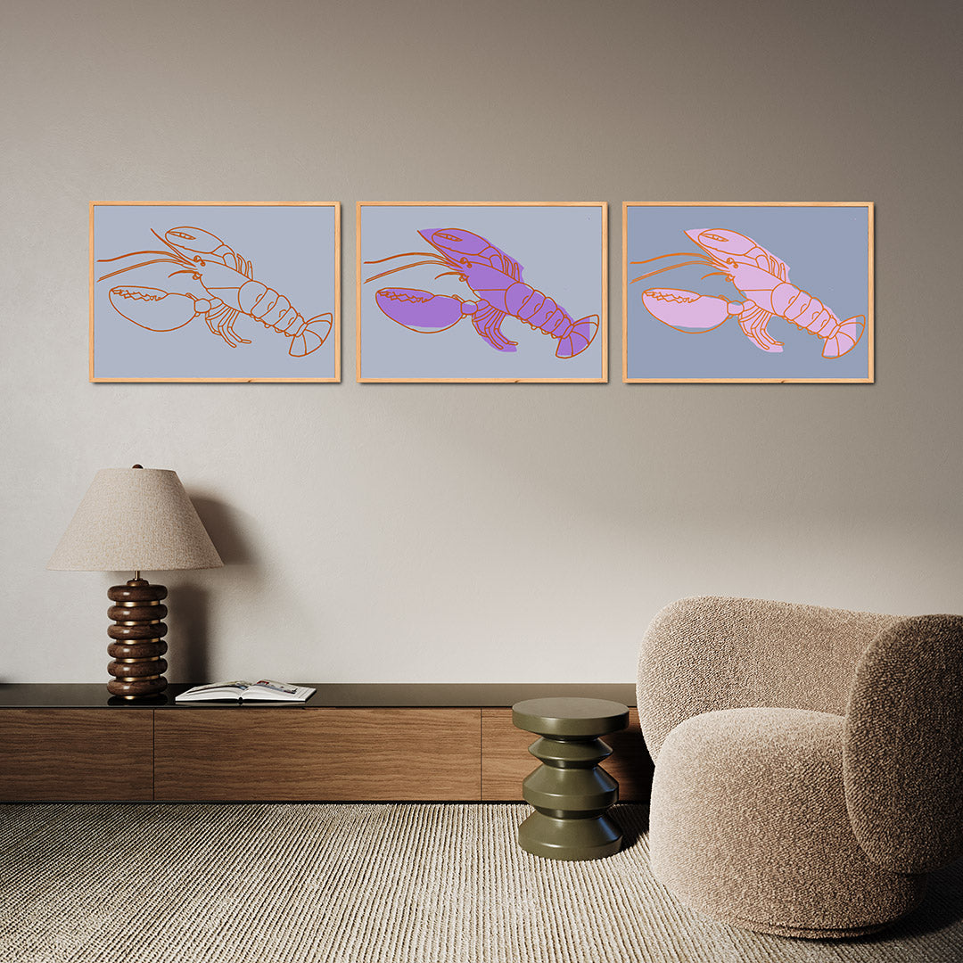 Lijnenspel kreeft Posterset