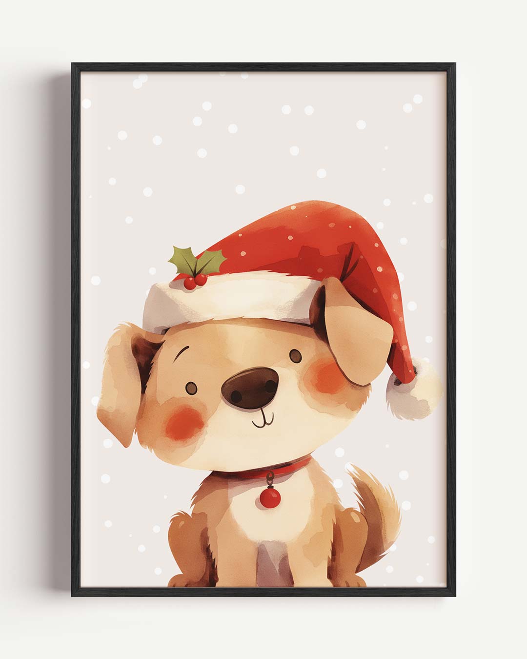Schattige Kerst Puppy Poster-WallArtistic