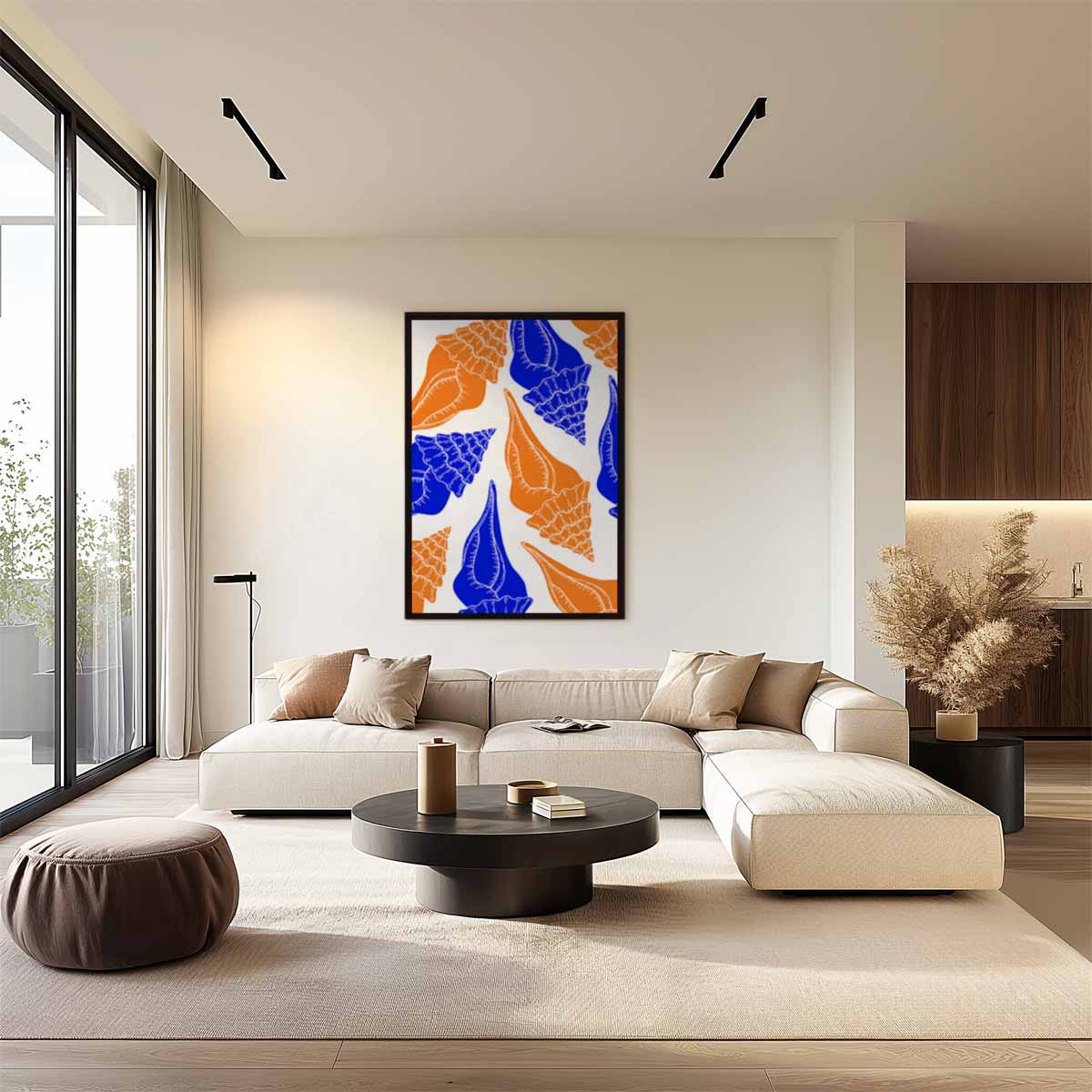 Schelpenavontuur op Kleur Kunstwerk-canvas-dibond-plexiglas-wanddecoratie-WallArtistic