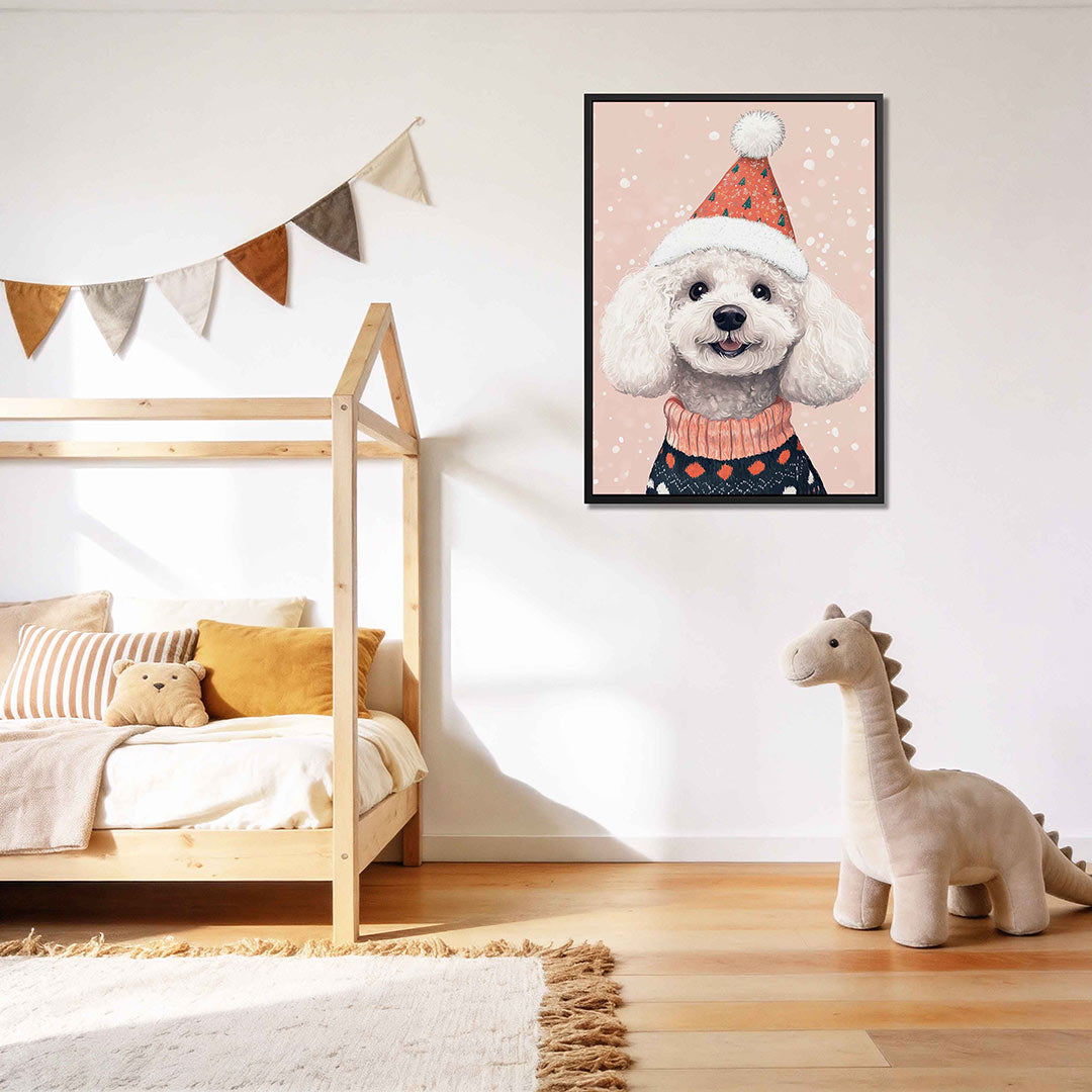 Vrolijke hond kerst Kunstwerk