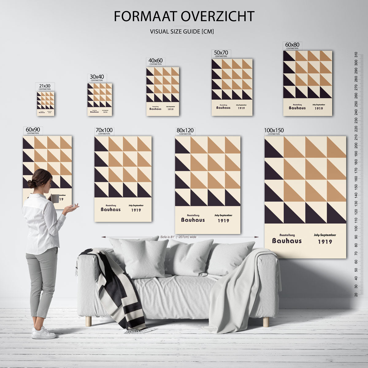 Driehoekige vlakverdeling Poster