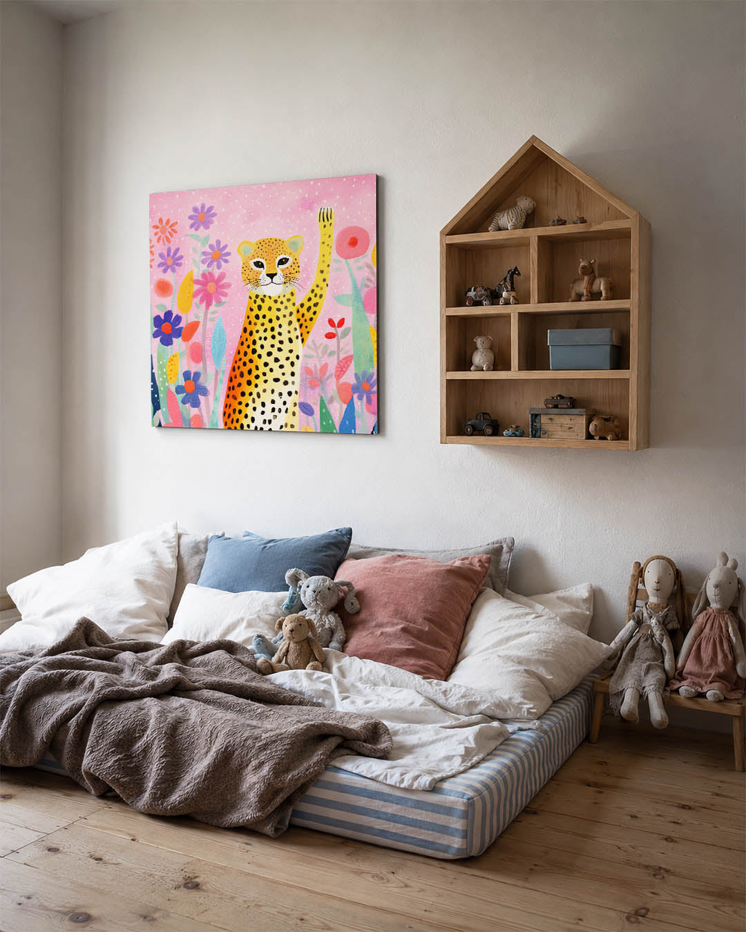 Vrolijke luipaard illustratie Kunstwerk