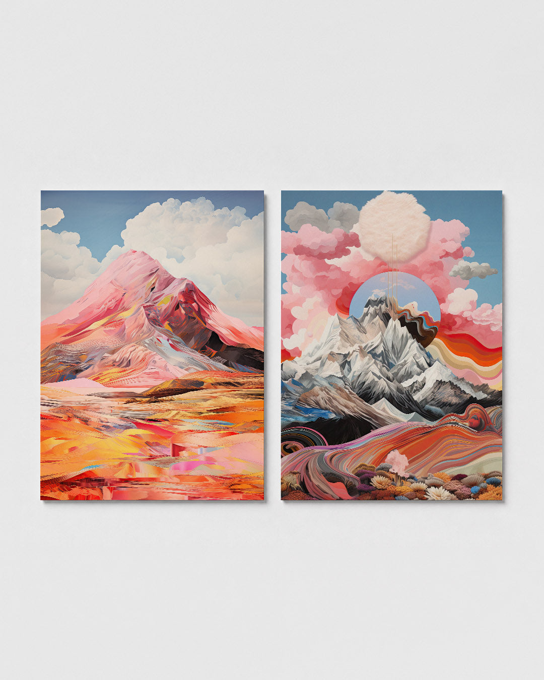 Kleurrijke berglandschap Posterset