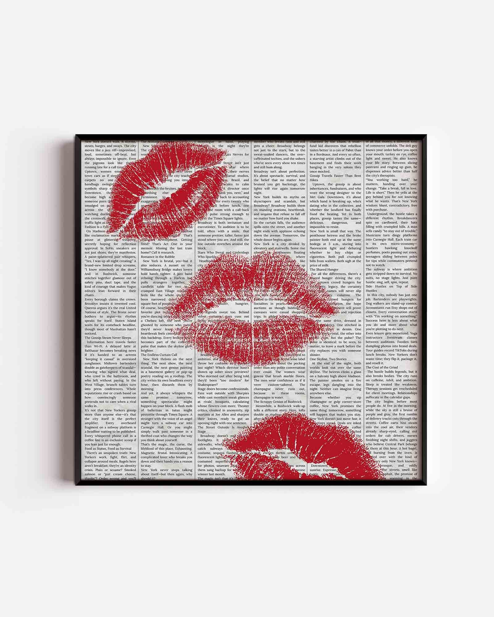 Rode lippen op tekst Poster
