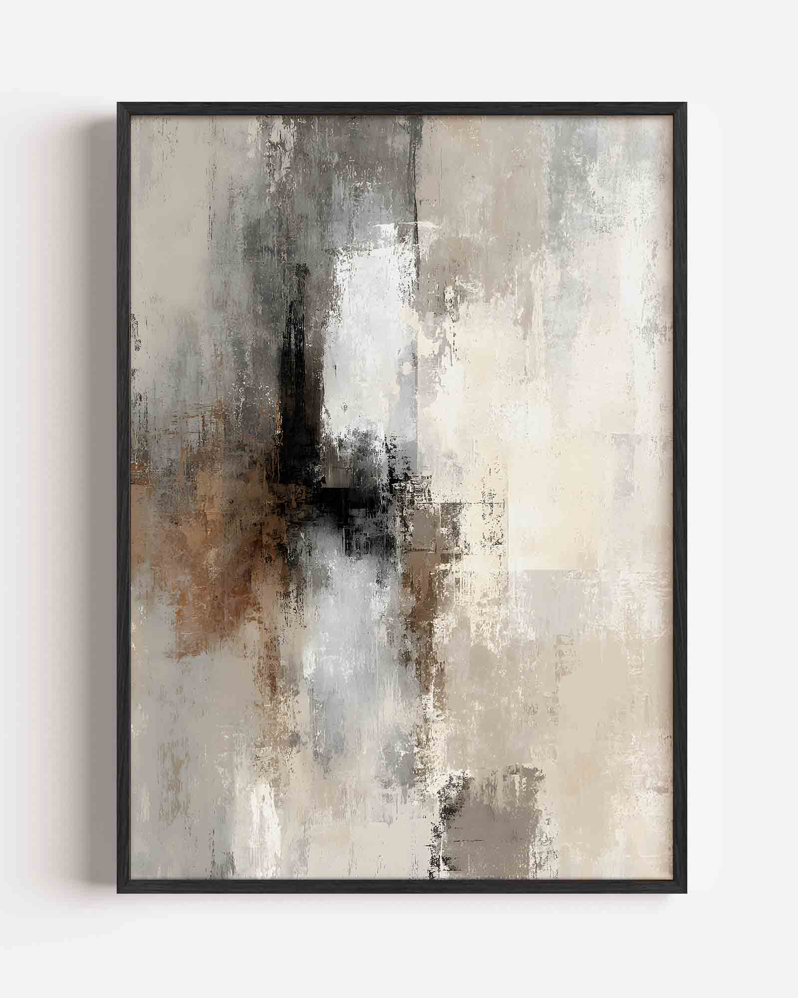 Abstracte beige en grijze Poster