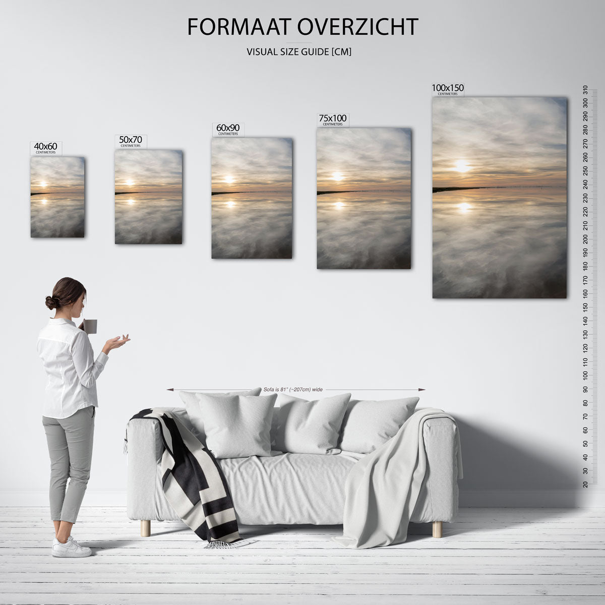 Rustige zonsondergang Kunstwerk