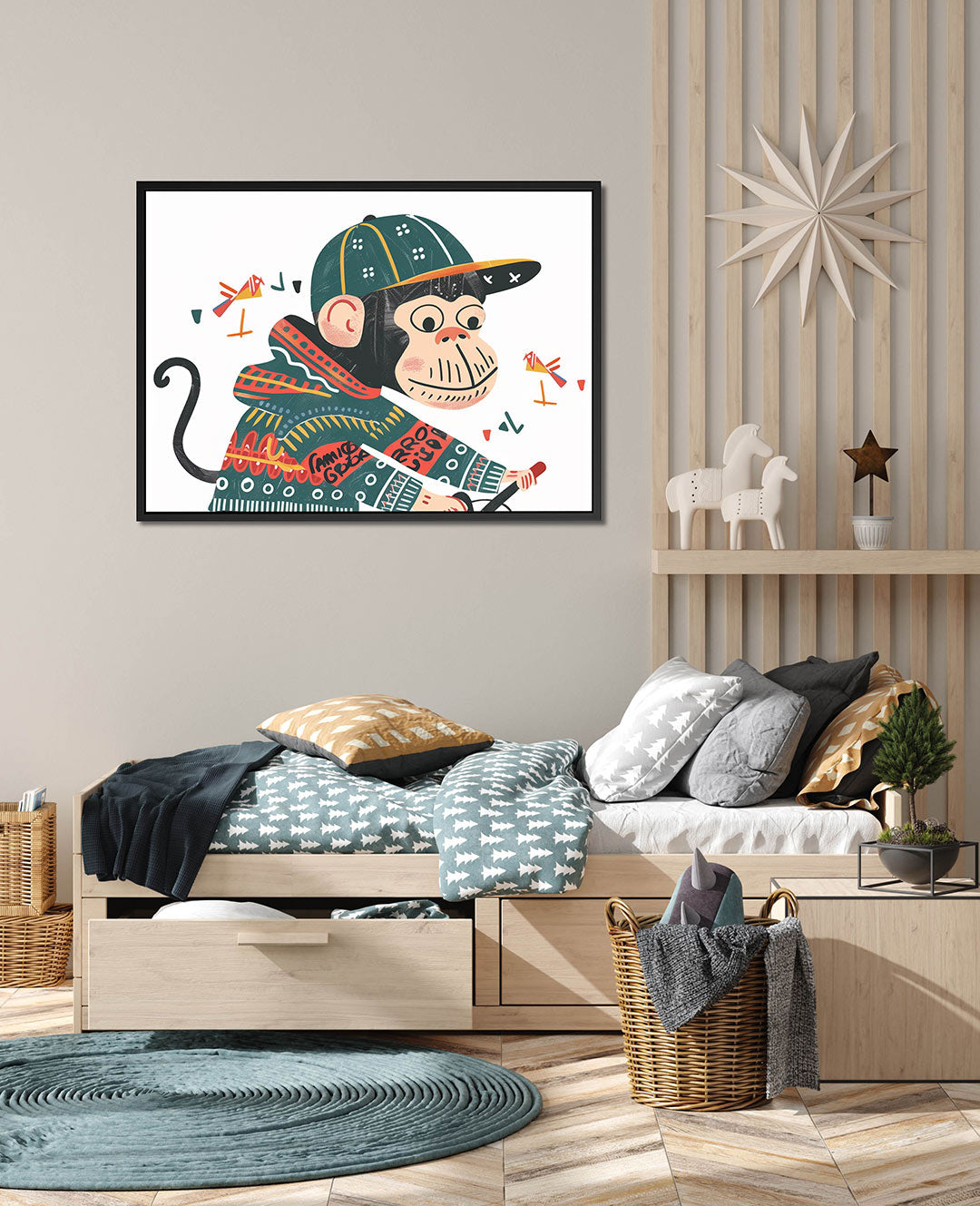 Speelse aap illustratie Kunstwerk