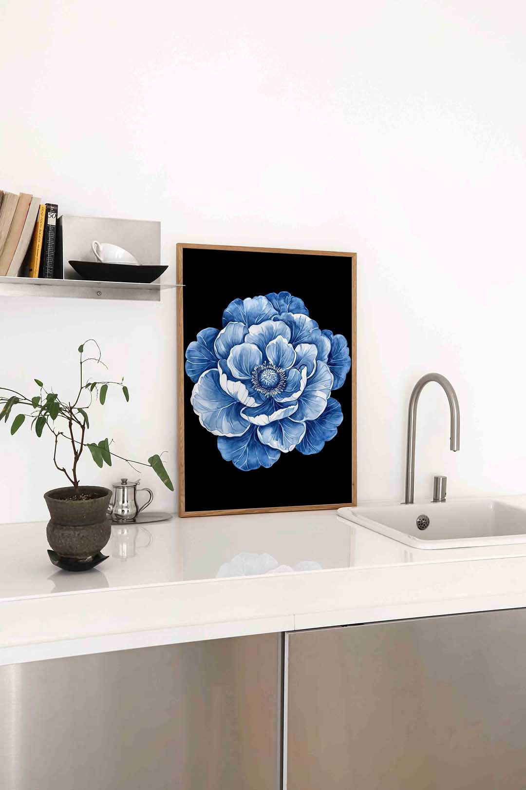 Blauwe bloem Poster