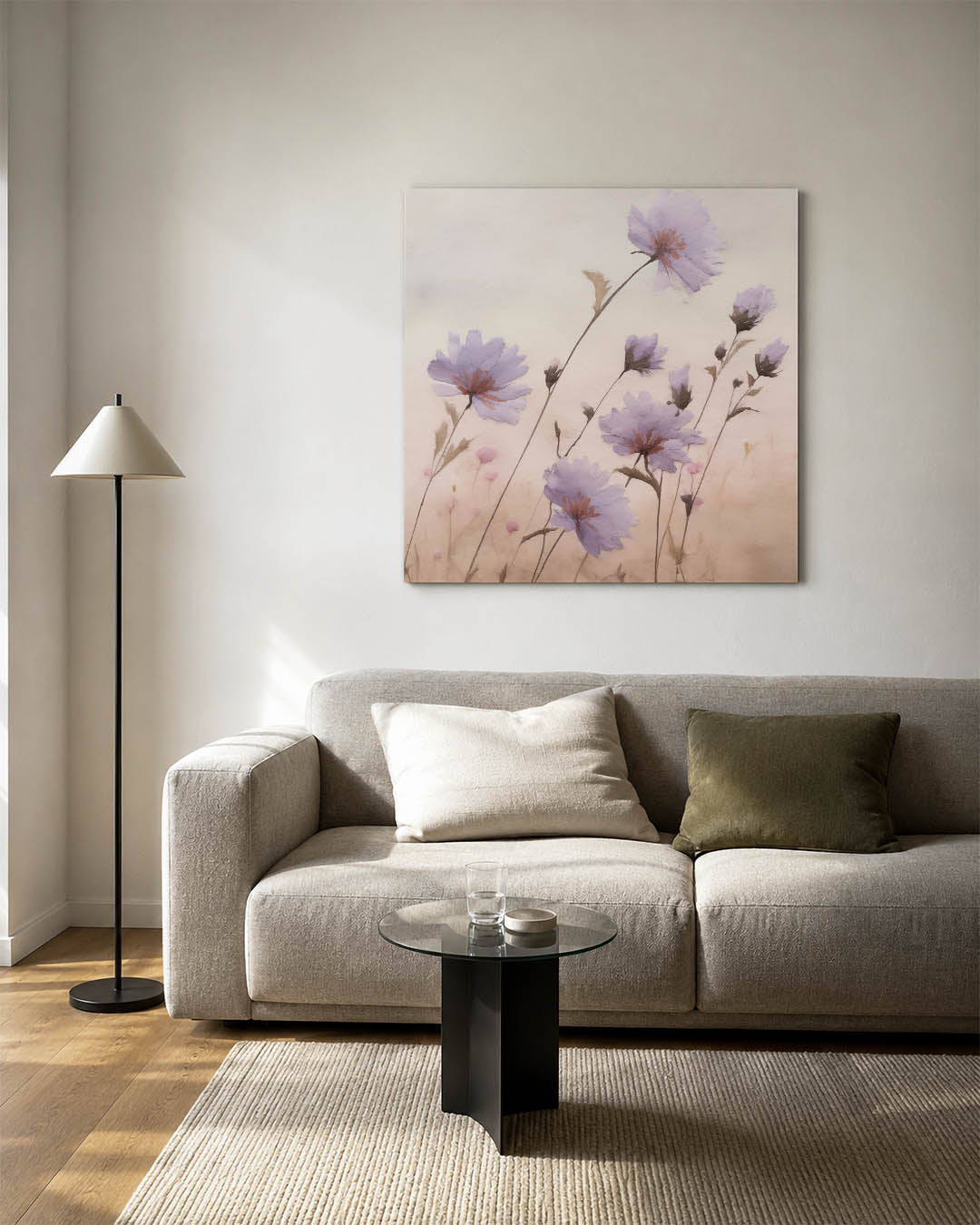 Bloemen in zachte tinten Kunstwerk