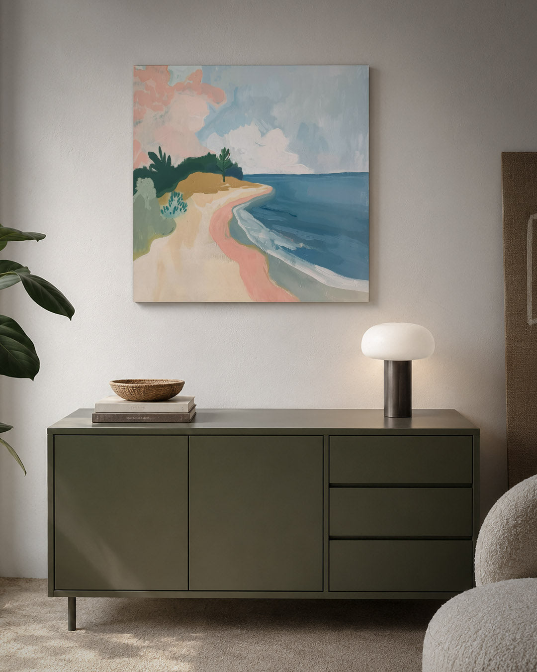 Kleurrijk strandlandschap Kunstwerk