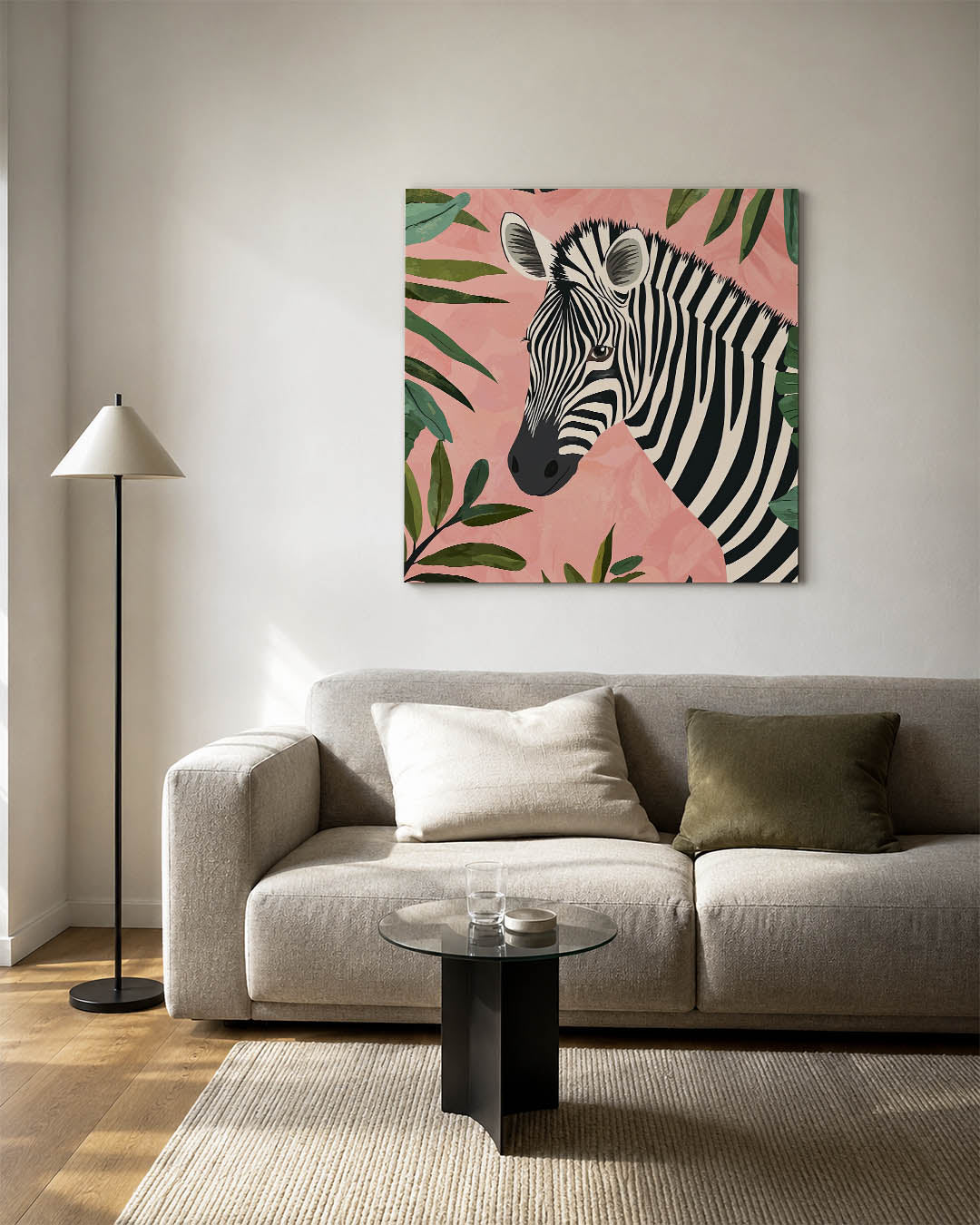 Zebra met bladeren Kunstwerk