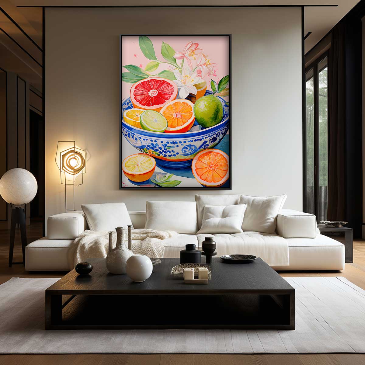 Kleurrijke Fruitige Schaal Kunstwerk-canvas-dibond-plexiglas-wanddecoratie-WallArtistic