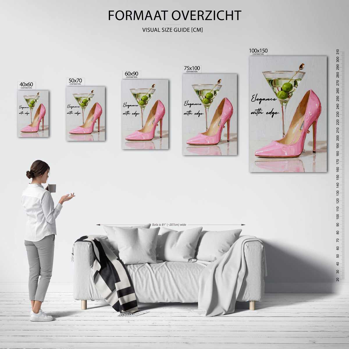Cocktail en schoen Kunstwerk