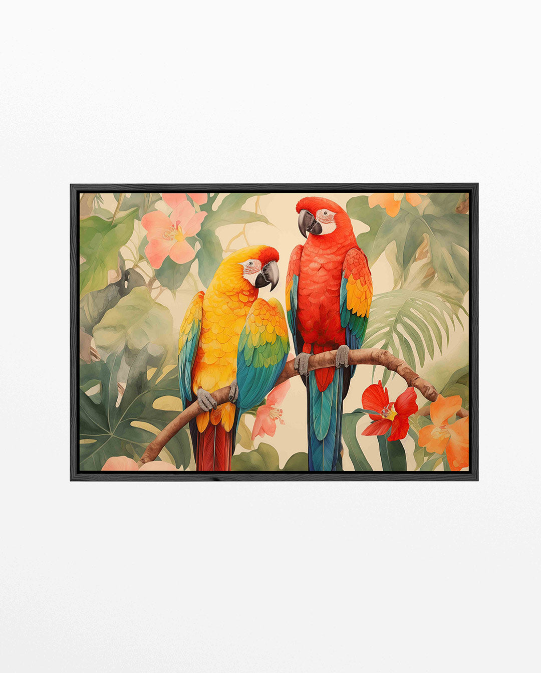 Tropische papegaaien Kunstwerk