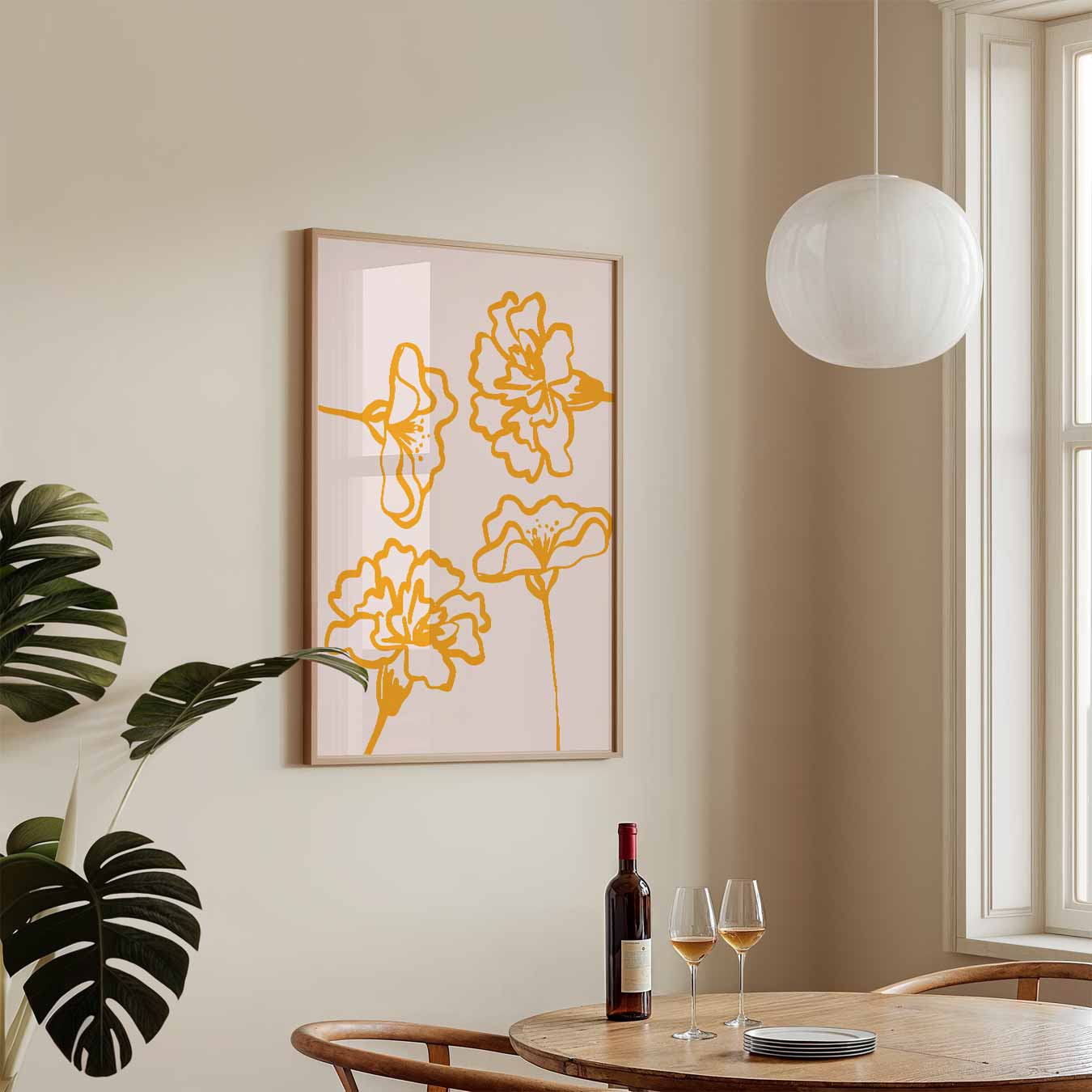 Bloeiende Oranje Bloemen Poster-WallArtistic