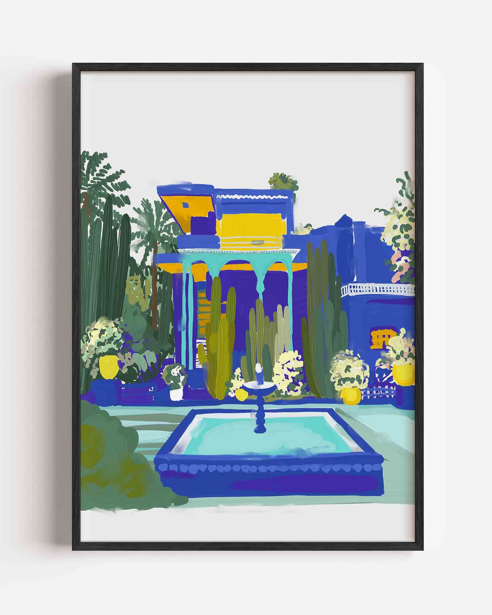 Tuin met fontein Poster