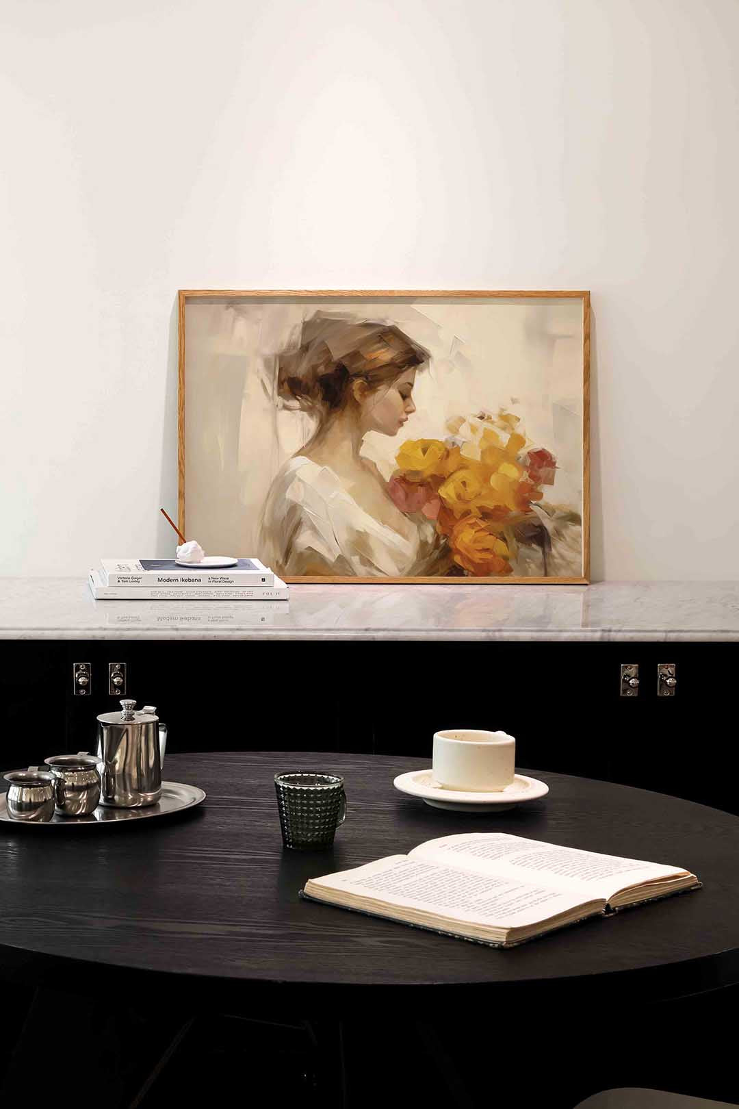 Vrouw met bloemen Poster