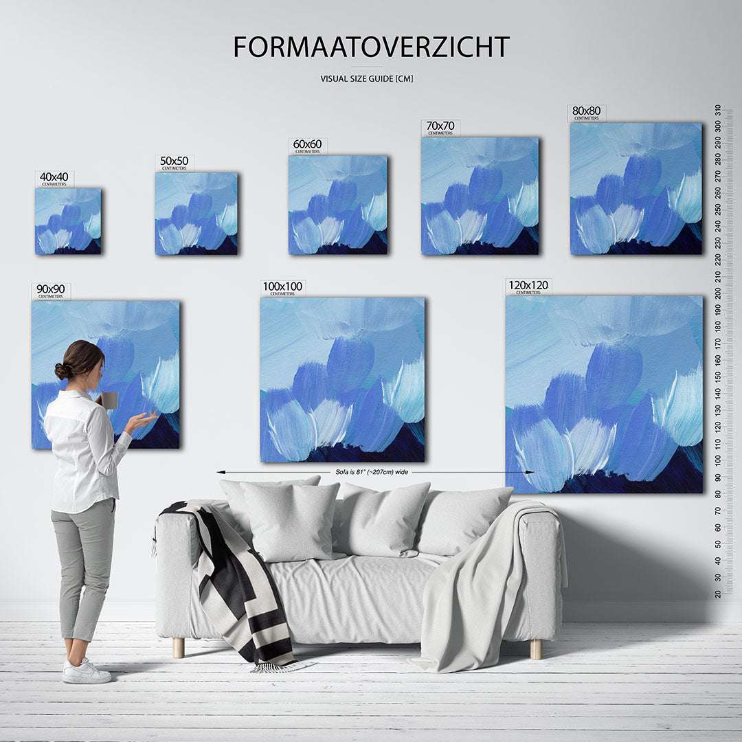Dynamische blauwtinten Kunstwerk
