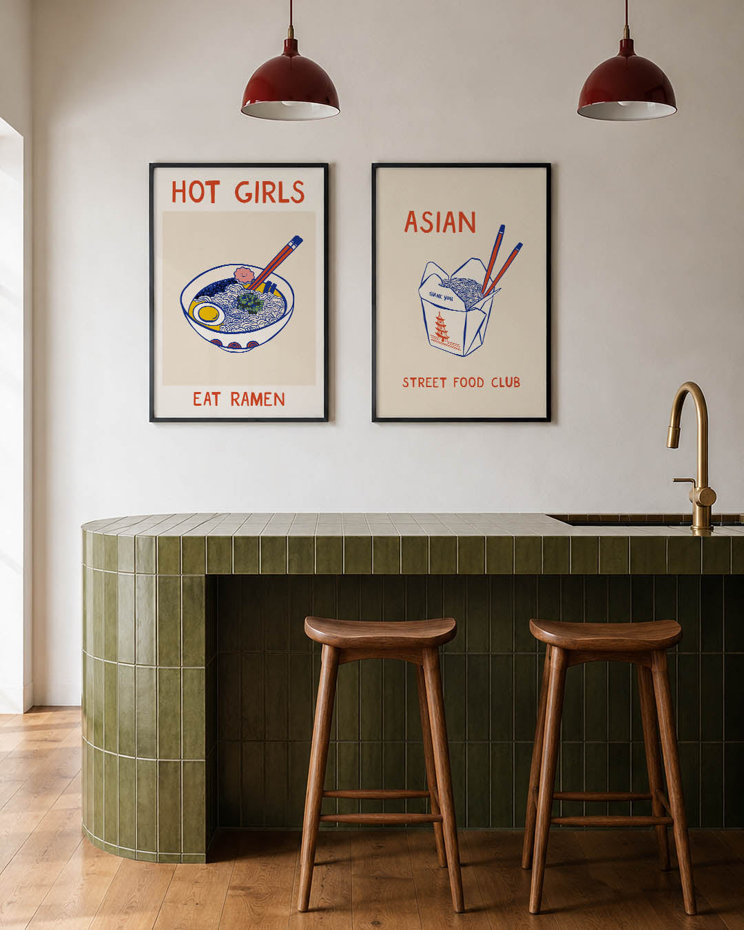Kleurrijke ramen illustratie Posterset