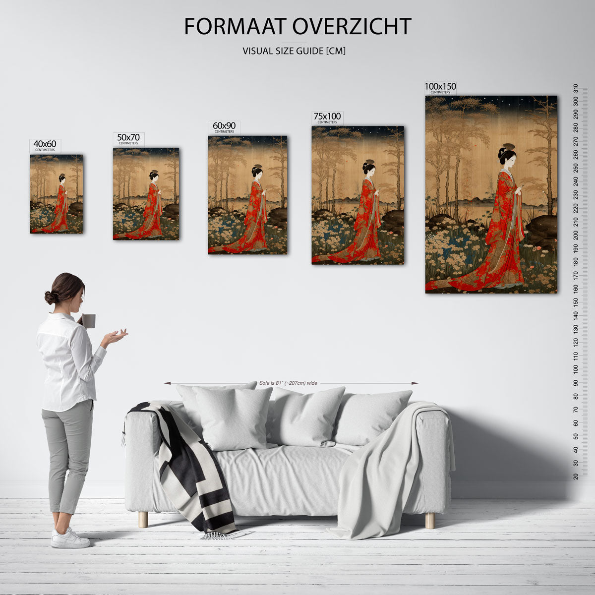 Vrouw in natuur Kunstwerk