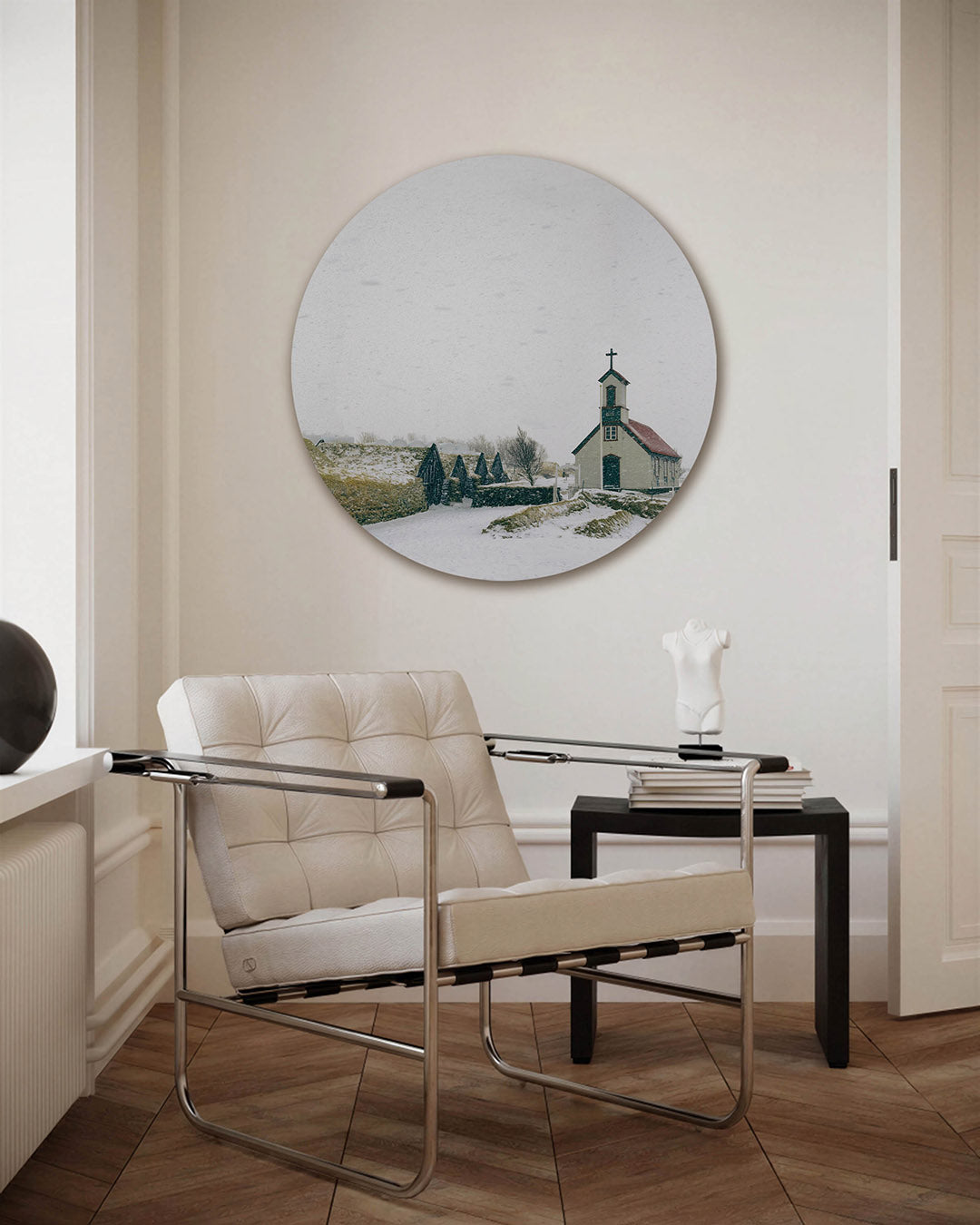 Kerk in sneeuw Muurcirkel