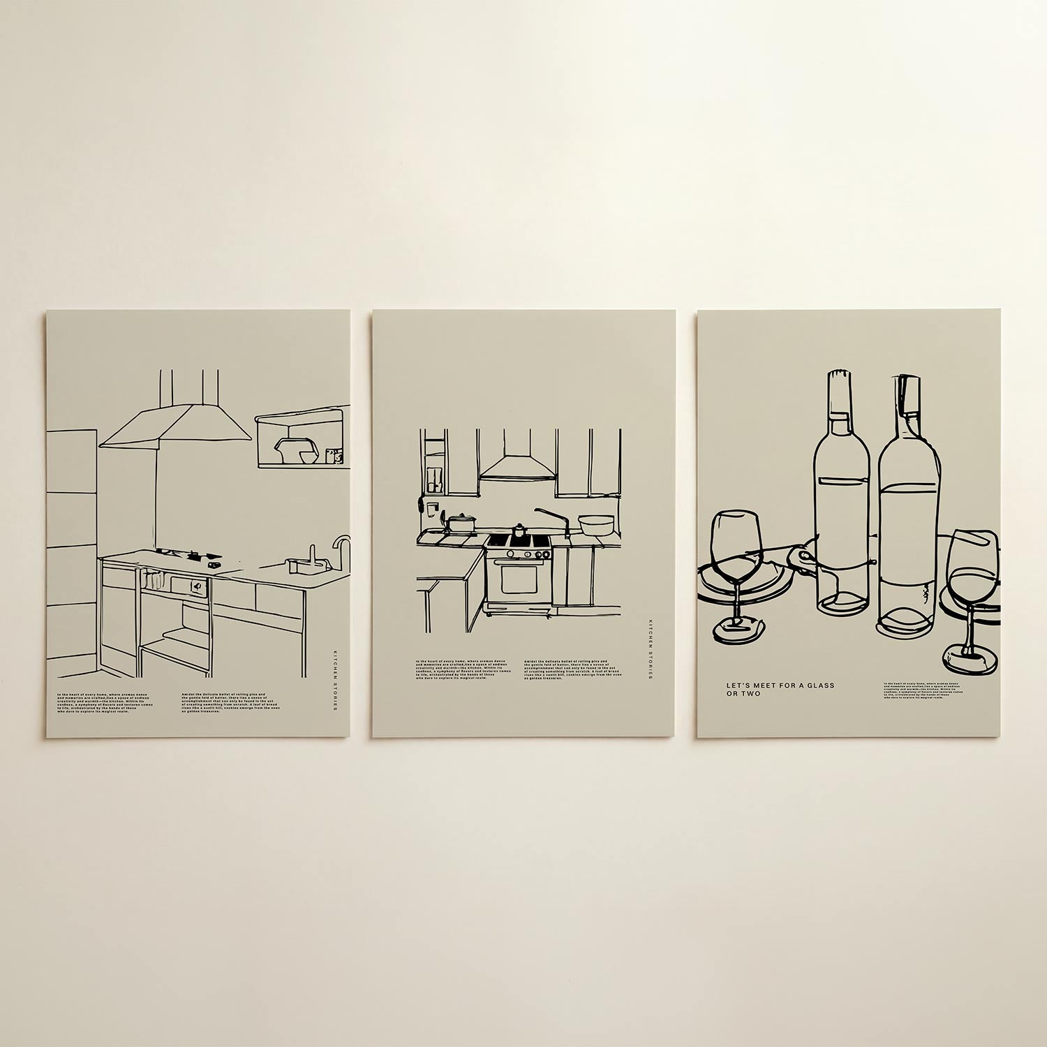Keukenlijnenspel Posterset