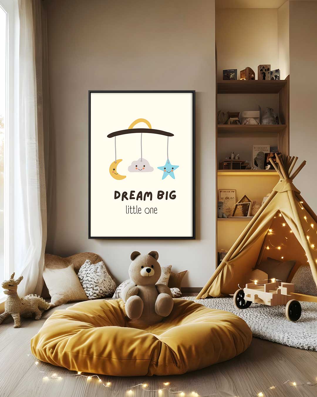 Dromerige Babykamer Poster Kunstwerk-canvas-dibond-plexiglas-wanddecoratie-WallArtistic