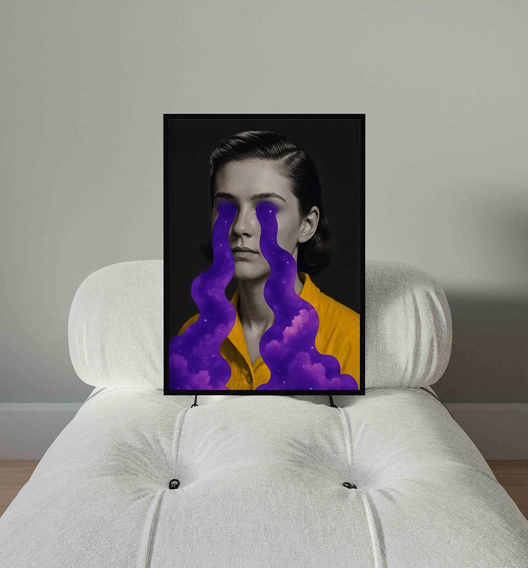 Vrouw met paarse tranen Poster
