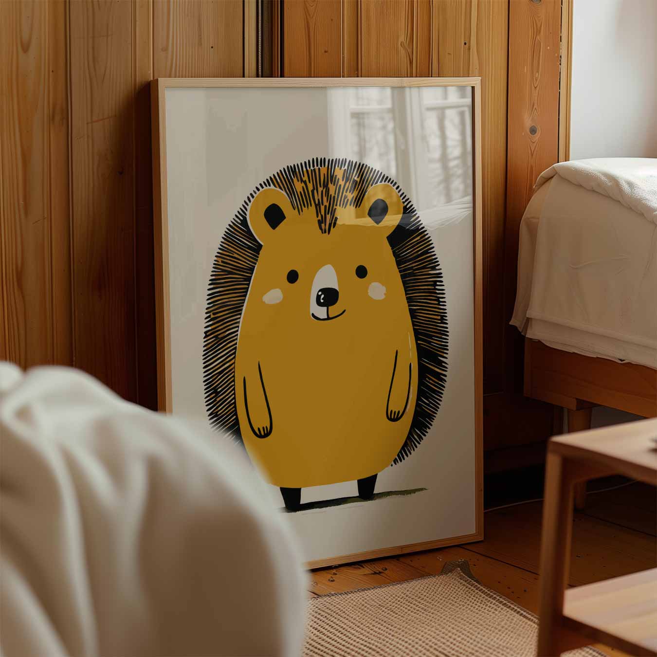 Schattige Egel Illustratie Poster-WallArtistic