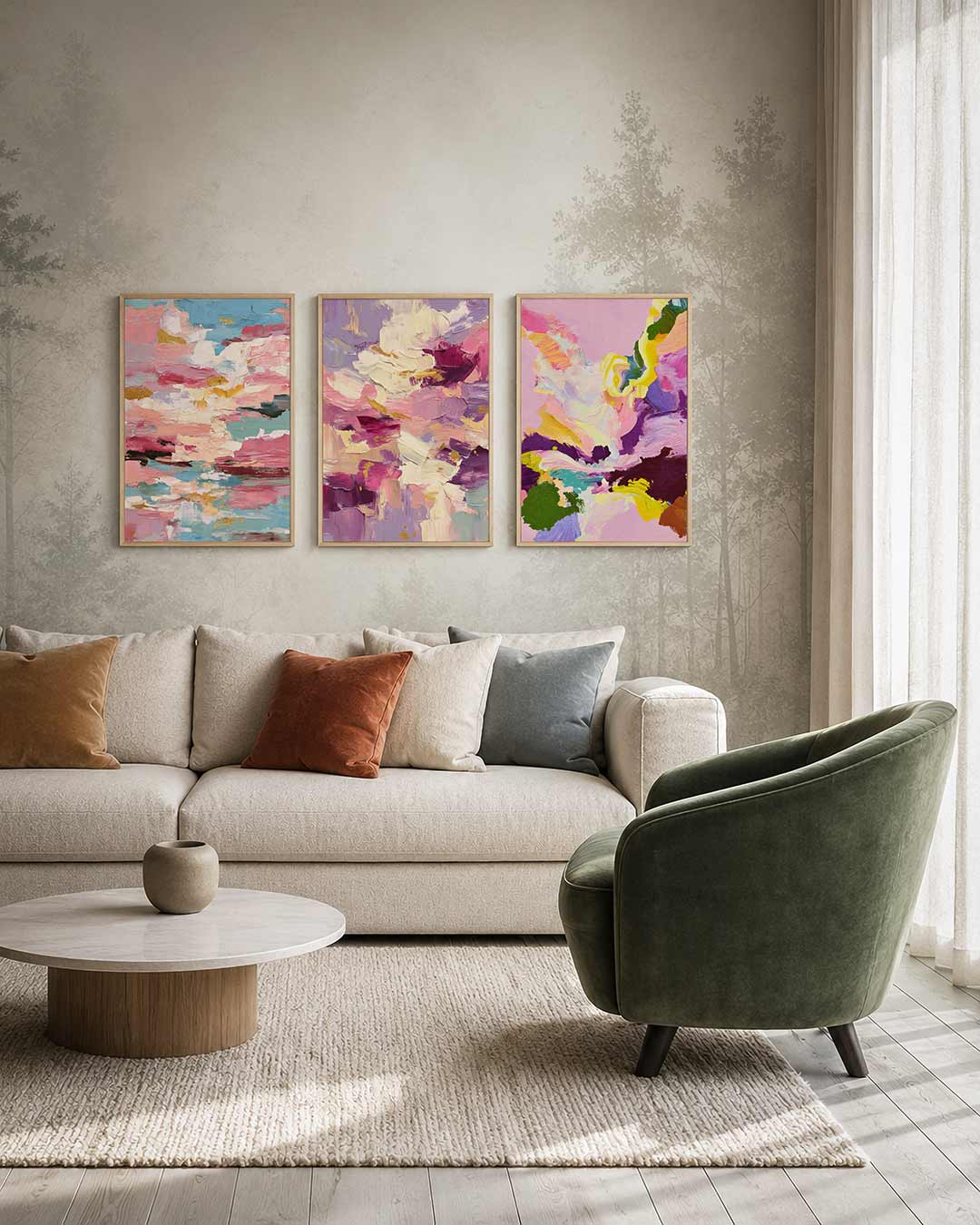 Kleurige vlakken Posterset