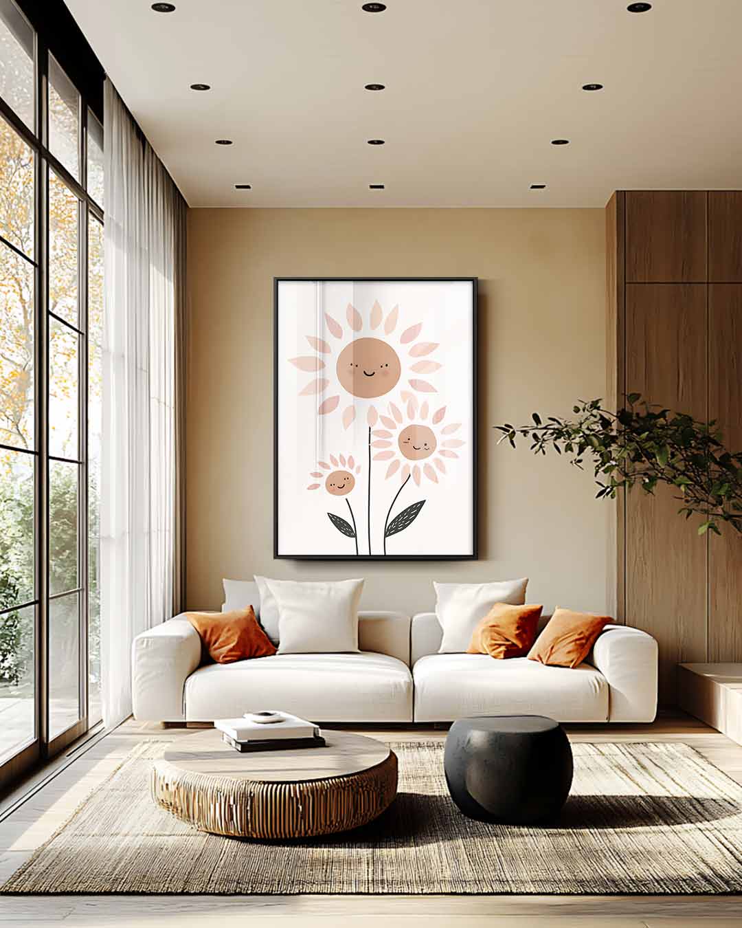 Vrolijke Bloemenfamilie Kunstwerk-canvas-dibond-plexiglas-wanddecoratie-WallArtistic