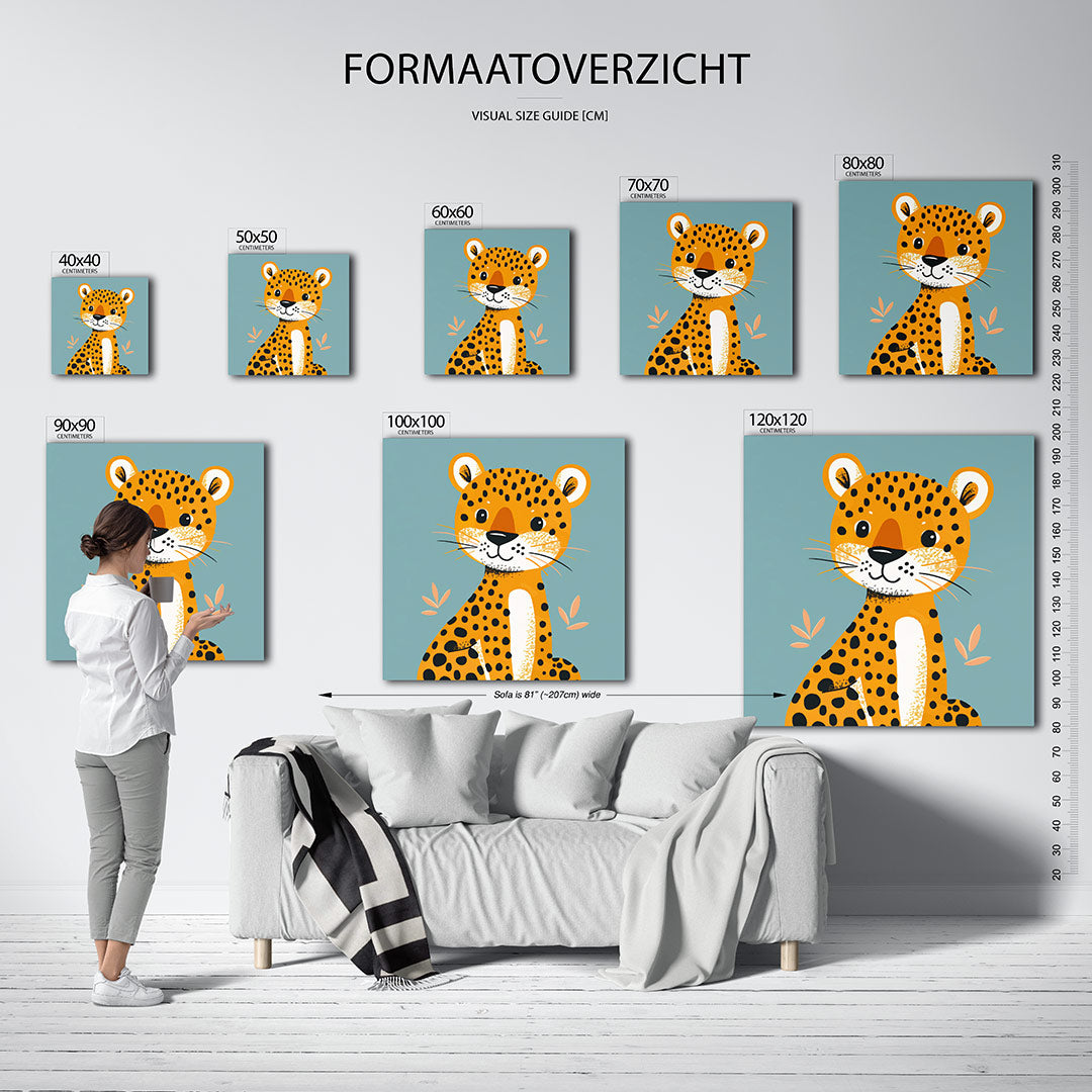 Speelse luipaard illustratie Kunstwerk