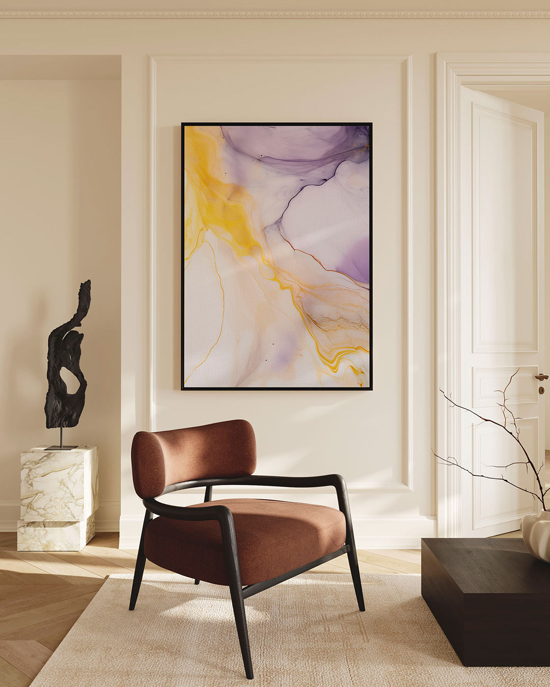 Vloeiende kleurencompositie Kunstwerk