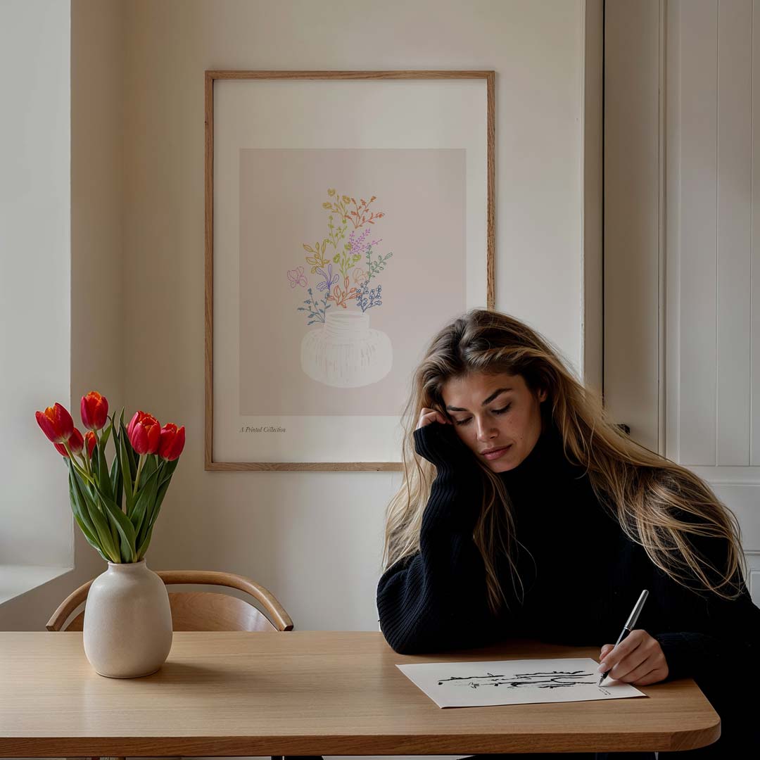Bloemenvaas Kunstprint Poster-WallArtistic