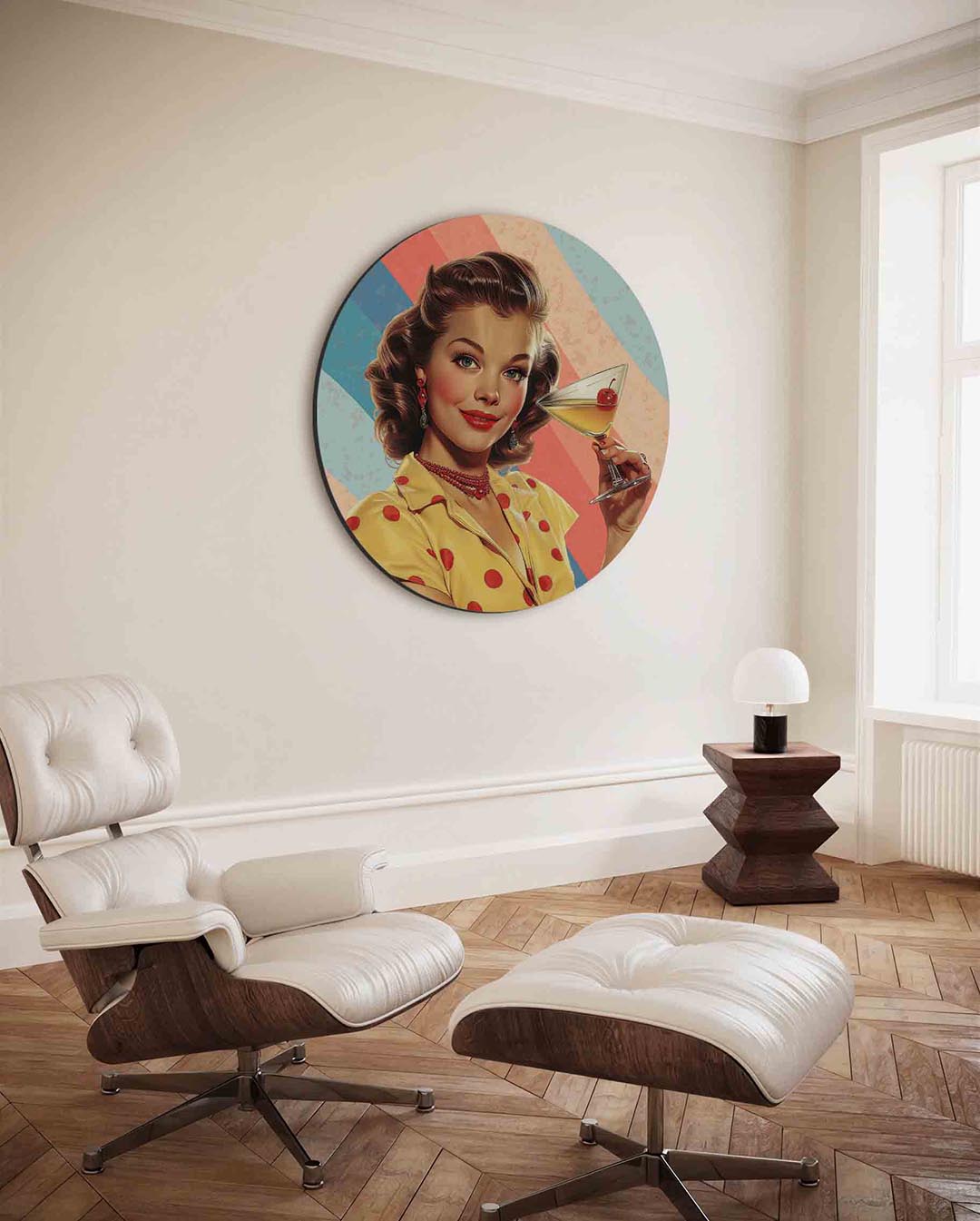 Vrouw met cocktail Muurcirkel