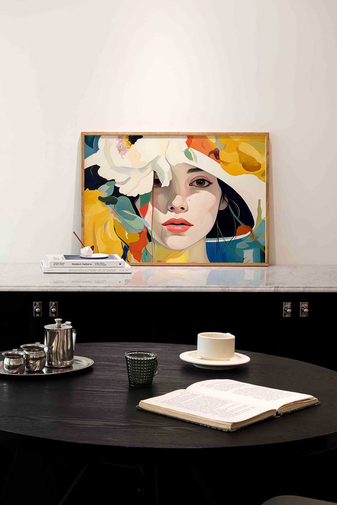 Vrouw met bloemen Poster