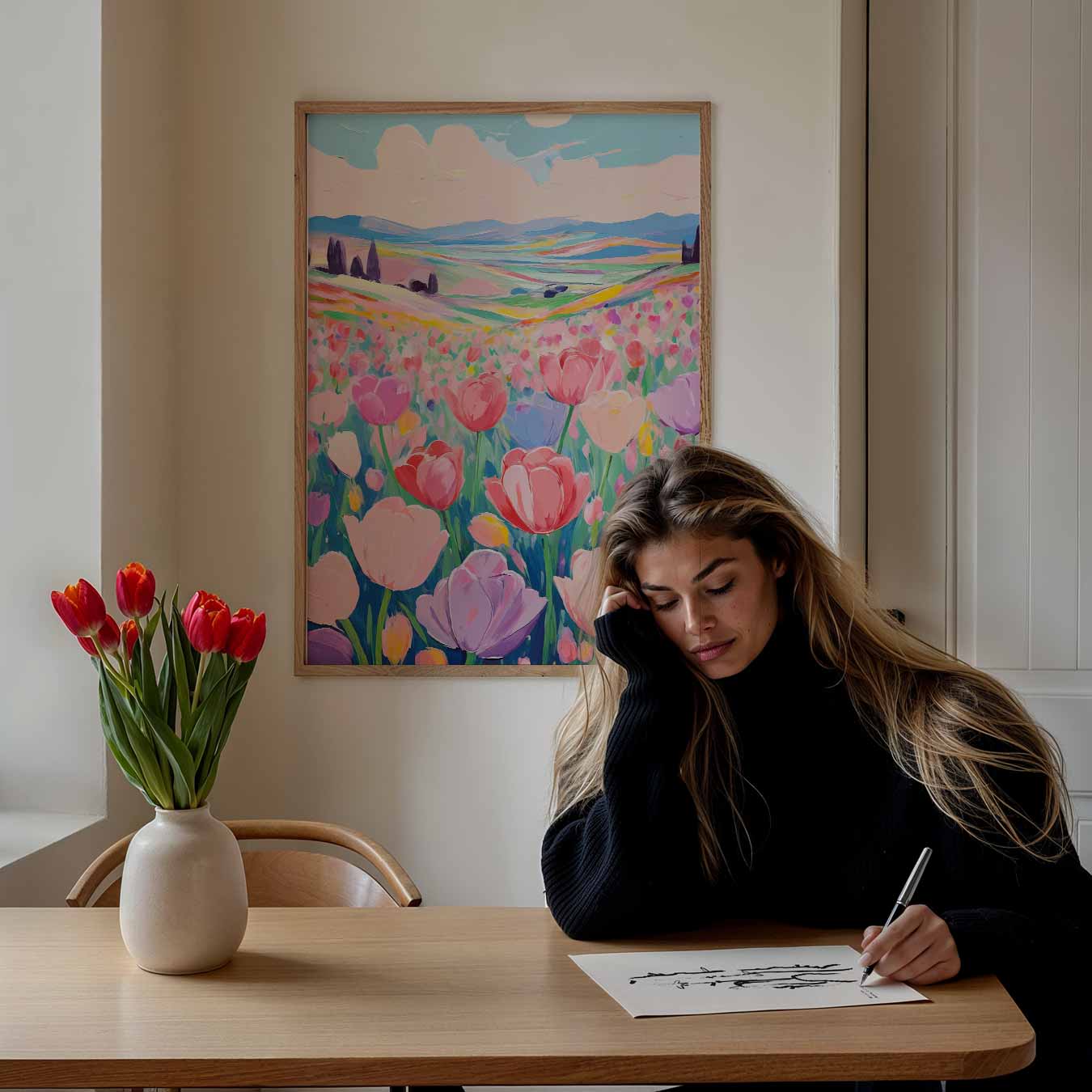 Bloemenpracht Landschap Poster-WallArtistic