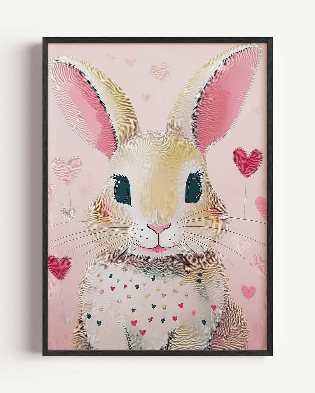 Schattige Konijnenhartjes Poster-WallArtistic